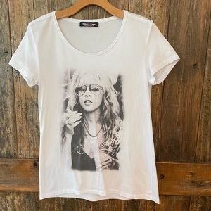 Stevie Nicks, M, Black, White, Portrait, T-Shirt